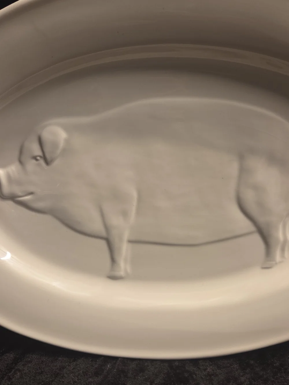 Rare WILLIAMS SONOMA Pig Serving Platter White Ceramic Made In Italy 19.5” X 13”
